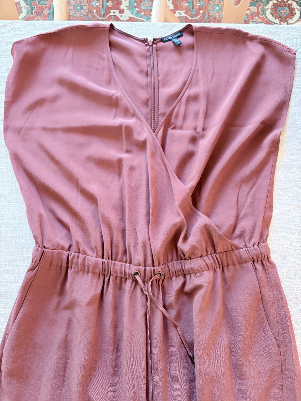Eileen Fisher Cap Sleeve Wide Leg Cropped Jumpsuit